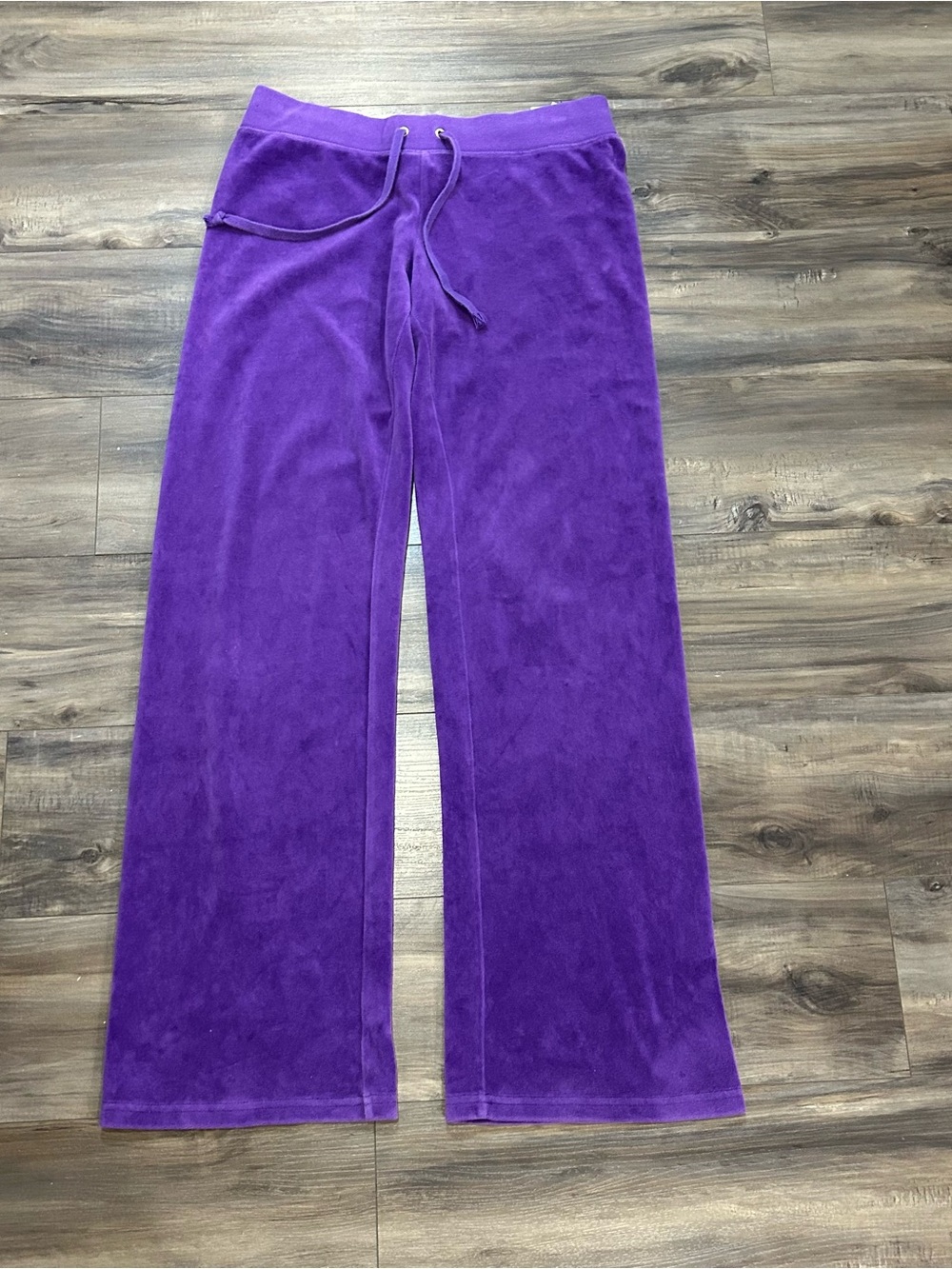 Juicy Couture Purple Velour Wide-Leg  Pants With Butt Print Logo - Picture 7 of 7